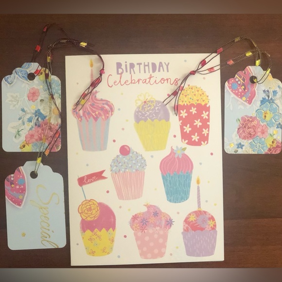 Birthday Card with Three Handcrafted Gift Tags & Envelope - Picture 7 of 12
